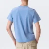 Shrunken Short-Sleeved Cotton T-Shirt – Blue Shrunken Short-Sleeved Cotton T-Shirt – Blue
