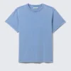 Shrunken Short-Sleeved Cotton T-Shirt – Blue Shrunken Short-Sleeved Cotton T-Shirt – Blue