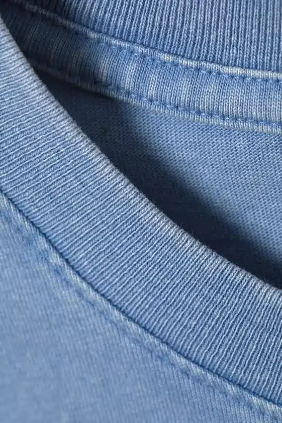 Shrunken Short-Sleeved Cotton T-Shirt – Blue Shrunken Short-Sleeved Cotton T-Shirt – Blue