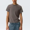 Shrunken Short-Sleeved Cotton T-Shirt – Dark Grey Shrunken Short-Sleeved Cotton T-Shirt – Dark Grey