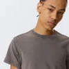 Shrunken Short-Sleeved Cotton T-Shirt – Dark Grey Shrunken Short-Sleeved Cotton T-Shirt – Dark Grey