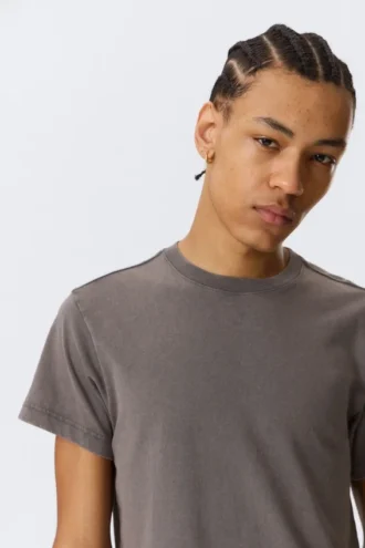Shrunken Short-Sleeved Cotton T-Shirt – Dark Grey