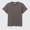 Shrunken Short-Sleeved Cotton T-Shirt – Dark Grey Shrunken Short-Sleeved Cotton T-Shirt – Dark Grey