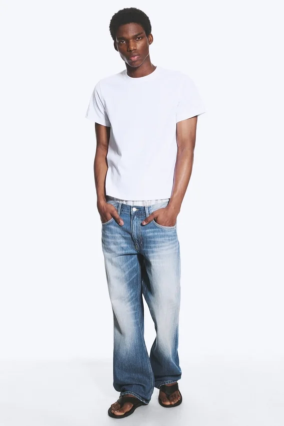 Shrunken Short-Sleeved Cotton T-Shirt – White Shrunken Short-Sleeved Cotton T-Shirt – White