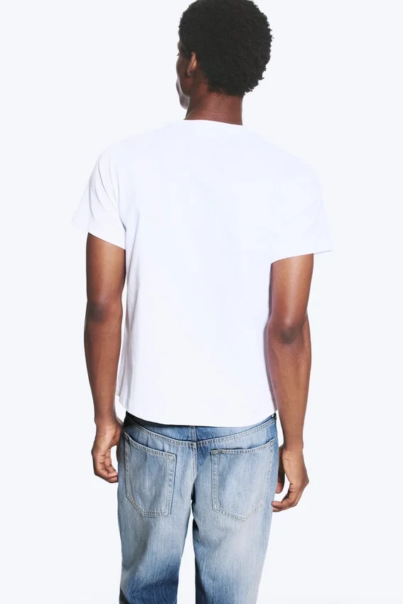 Shrunken Short-Sleeved Cotton T-Shirt – White Shrunken Short-Sleeved Cotton T-Shirt – White