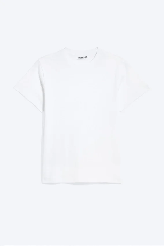 Shrunken Short-Sleeved Cotton T-Shirt – White Shrunken Short-Sleeved Cotton T-Shirt – White