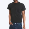Shrunken Short-Sleeved Cotton T-Shirt – Worn Black Shrunken Short-Sleeved Cotton T-Shirt – Worn Black