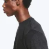 Shrunken Short-Sleeved Cotton T-Shirt – Worn Black Shrunken Short-Sleeved Cotton T-Shirt – Worn Black