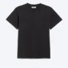 Shrunken Short-Sleeved Cotton T-Shirt – Worn Black Shrunken Short-Sleeved Cotton T-Shirt – Worn Black