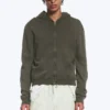 Shrunken Zip Hoodie – Dark Khaki Green Shrunken Zip Hoodie – Dark Khaki Green