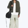 Shrunken Zip Hoodie – Dark Khaki Green Shrunken Zip Hoodie – Dark Khaki Green