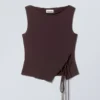 Side Tie Sleeveless Top – Dark Plum Side Tie Sleeveless Top – Dark Plum