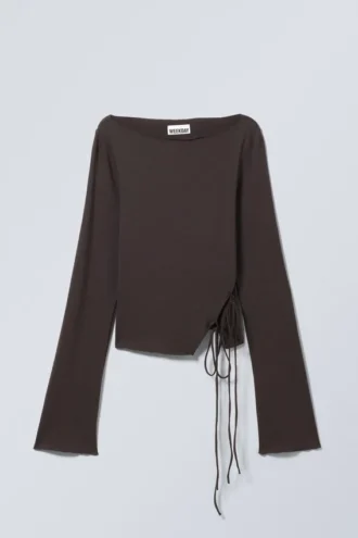 Side Tie Top – Dark Brown