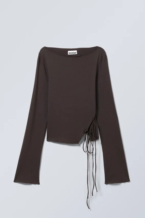 Side Tie Top – Dark Brown Side Tie Top – Dark Brown