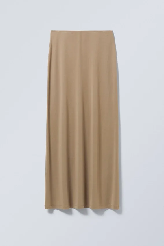 Signe Drapy Maxi Skirt – Dark Beige Signe Drapy Maxi Skirt – Dark Beige