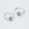 Silver-Plated Beaded Hoop Earrings – Silver Silver-Plated Beaded Hoop Earrings – Silver