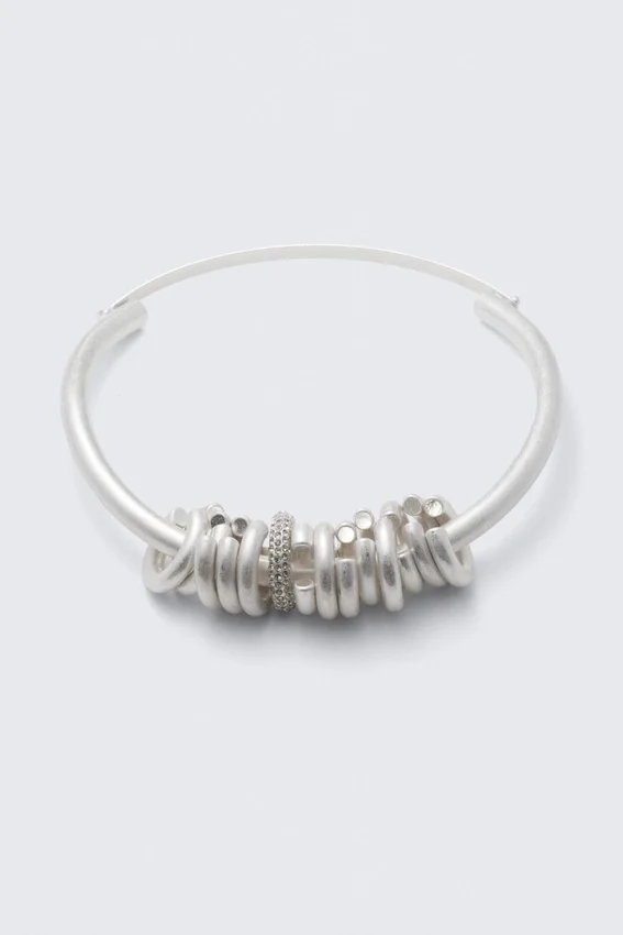 Silver Plated Multi-Ring Necklace – Silver Silver Plated Multi-Ring Necklace – Silver
