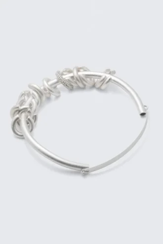 Silver Plated Multi-Ring Necklace – Silver