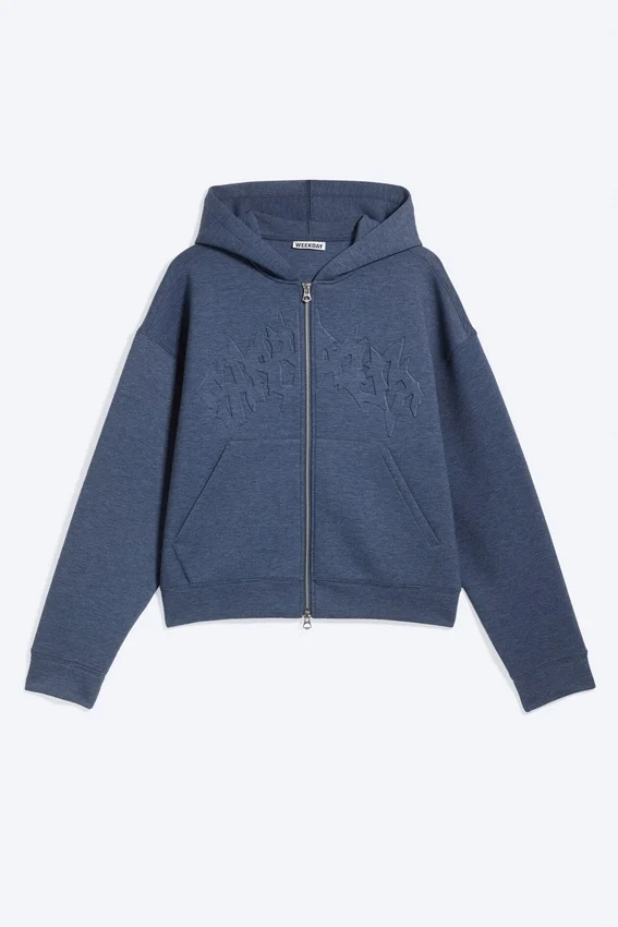 Simon Graphic Scuba Zip Hoodie – Dark Blue – Embossed Simon Graphic Scuba Zip Hoodie – Dark Blue – Embossed