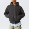 Simon Graphic Scuba Zip Hoodie – Dark Grey – Embroidered Simon Graphic Scuba Zip Hoodie – Dark Grey – Embroidered