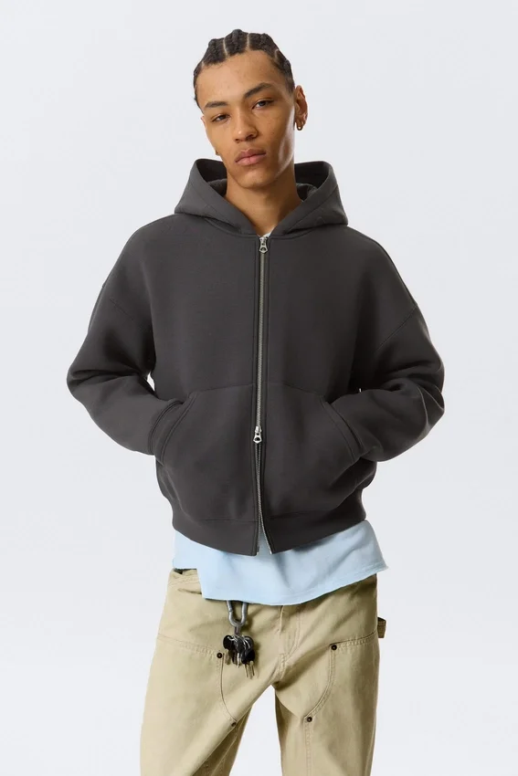 Simon Graphic Scuba Zip Hoodie – Dark Grey – Embroidered Simon Graphic Scuba Zip Hoodie – Dark Grey – Embroidered