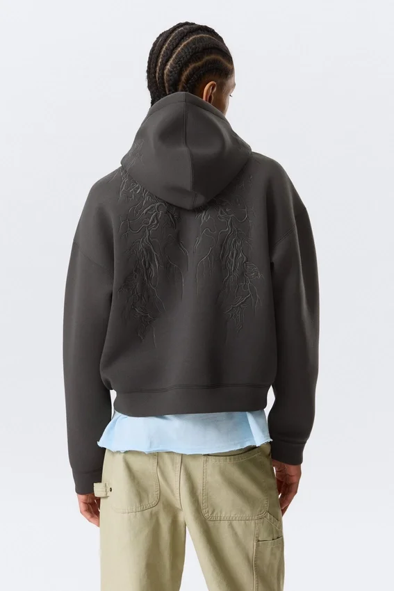 Simon Graphic Scuba Zip Hoodie – Dark Grey – Embroidered Simon Graphic Scuba Zip Hoodie – Dark Grey – Embroidered