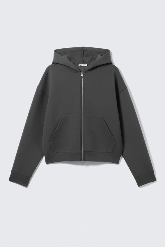 Simon Graphic Scuba Zip Hoodie – Dark Grey – Embroidered Simon Graphic Scuba Zip Hoodie – Dark Grey – Embroidered