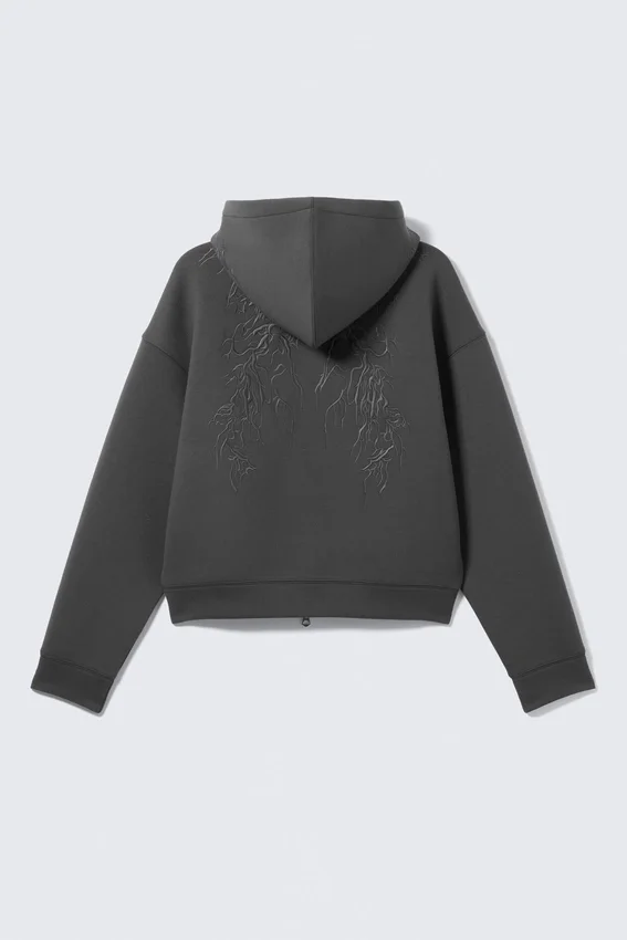 Simon Graphic Scuba Zip Hoodie – Dark Grey – Embroidered Simon Graphic Scuba Zip Hoodie – Dark Grey – Embroidered