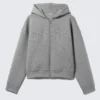 Simon Graphic Scuba Zip Hoodie – Grey Melange – Stardust Simon Graphic Scuba Zip Hoodie – Grey Melange – Stardust