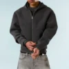 Simon Scuba Zip Hoodie – Dark Grey Melange Simon Scuba Zip Hoodie – Dark Grey Melange
