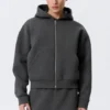 Simon Scuba Zip Hoodie – Dark Grey Melange Simon Scuba Zip Hoodie – Dark Grey Melange