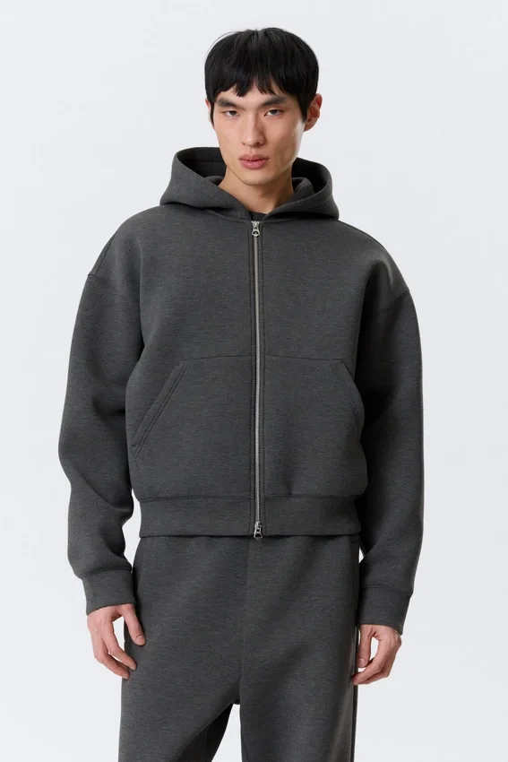 Simon Scuba Zip Hoodie – Dark Grey Melange Simon Scuba Zip Hoodie – Dark Grey Melange