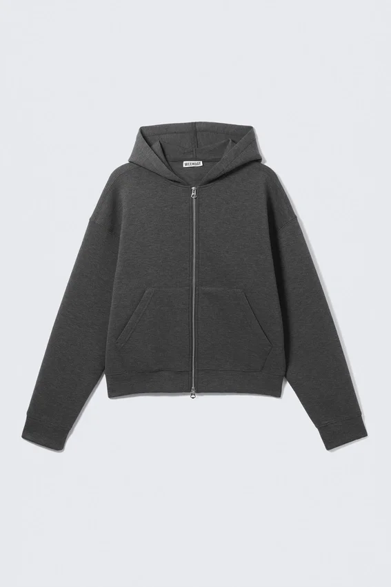 Simon Scuba Zip Hoodie – Dark Grey Melange Simon Scuba Zip Hoodie – Dark Grey Melange