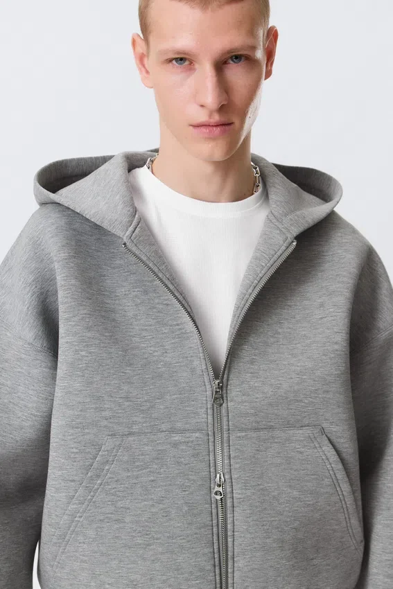 Simon Scuba Zip Hoodie – Grey Melange Simon Scuba Zip Hoodie – Grey Melange