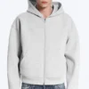 Simon Scuba Zip Hoodie – Light Grey Melange Simon Scuba Zip Hoodie – Light Grey Melange