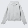 Simon Scuba Zip Hoodie – Light Grey Melange Simon Scuba Zip Hoodie – Light Grey Melange