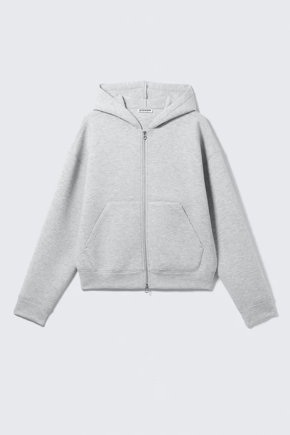 Simon Scuba Zip Hoodie – Light Grey Melange Simon Scuba Zip Hoodie – Light Grey Melange