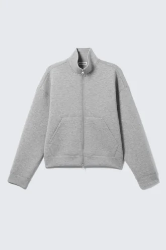 Simon Scuba Zip Sweatshirt – Grey Melange