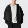 Simon Washed Scuba Zip Hoodie – Faded Black Simon Washed Scuba Zip Hoodie – Faded Black