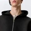 Simon Washed Scuba Zip Hoodie – Faded Black Simon Washed Scuba Zip Hoodie – Faded Black