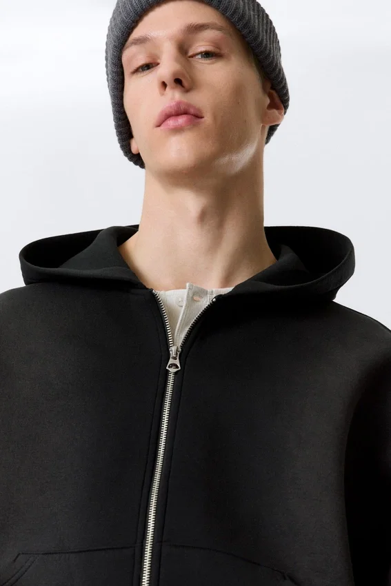 Simon Washed Scuba Zip Hoodie – Faded Black Simon Washed Scuba Zip Hoodie – Faded Black