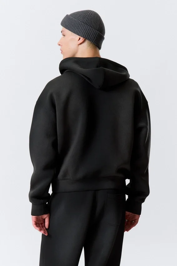 Simon Washed Scuba Zip Hoodie – Faded Black Simon Washed Scuba Zip Hoodie – Faded Black