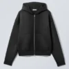 Simon Washed Scuba Zip Hoodie – Faded Black Simon Washed Scuba Zip Hoodie – Faded Black