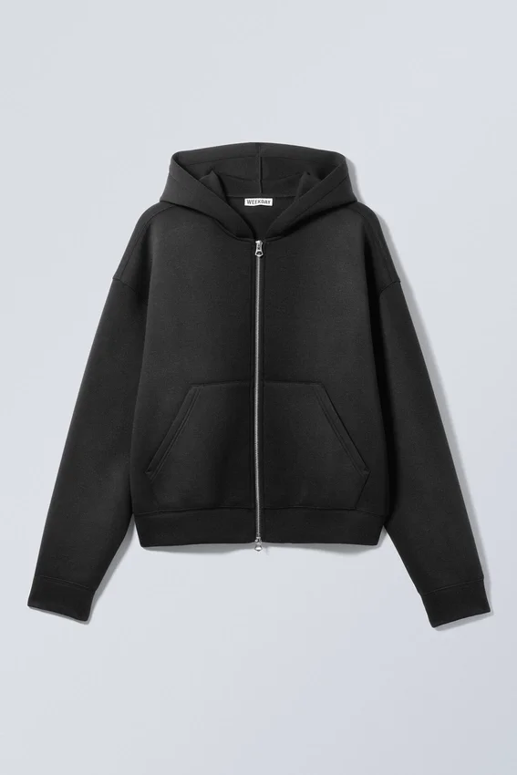 Simon Washed Scuba Zip Hoodie – Faded Black Simon Washed Scuba Zip Hoodie – Faded Black