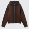Simon Washed Scuba Zip Hoodie – Washed Dark Brown Simon Washed Scuba Zip Hoodie – Washed Dark Brown