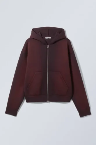 Simon Washed Scuba Zip Hoodie – Washed Dark Plum