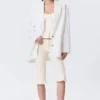 Single-Breasted Oversized Blazer – Off-White Single-Breasted Oversized Blazer – Off-White