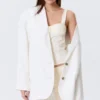 Single-Breasted Oversized Blazer – Off-White Single-Breasted Oversized Blazer – Off-White