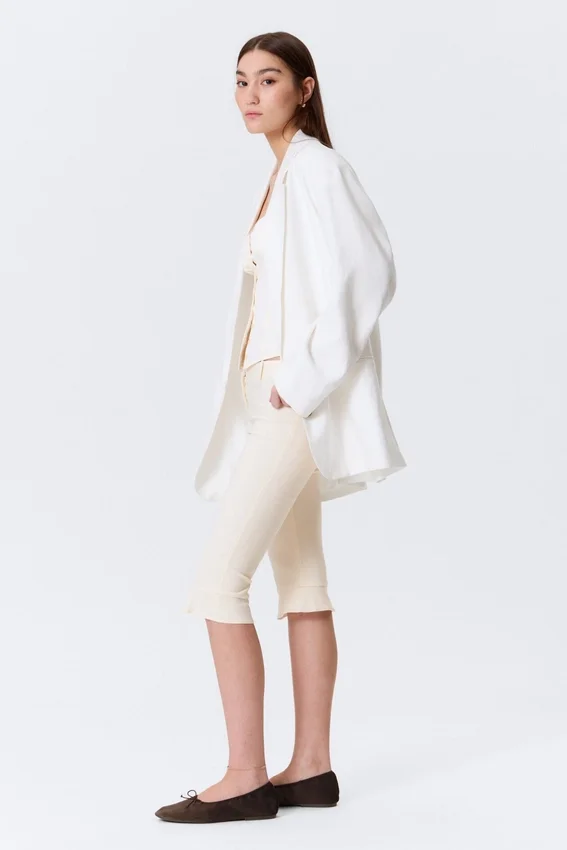 Single-Breasted Oversized Blazer – Off-White Single-Breasted Oversized Blazer – Off-White