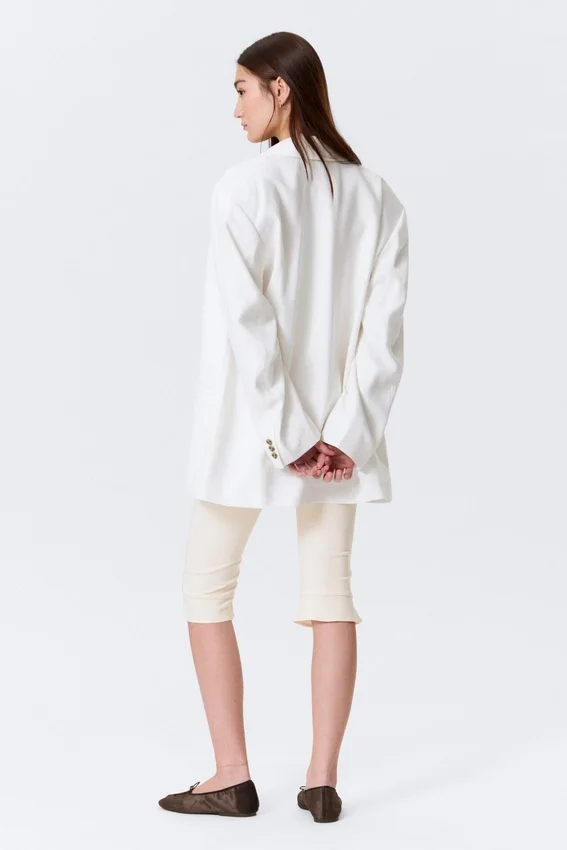 Single-Breasted Oversized Blazer – Off-White Single-Breasted Oversized Blazer – Off-White